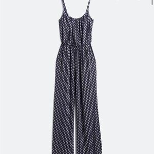 Navy Patterned Jumpsuit